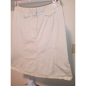 Womens Talbots Skirt 12 Khaki Cotton ‎ Knee Length Pockets A-line